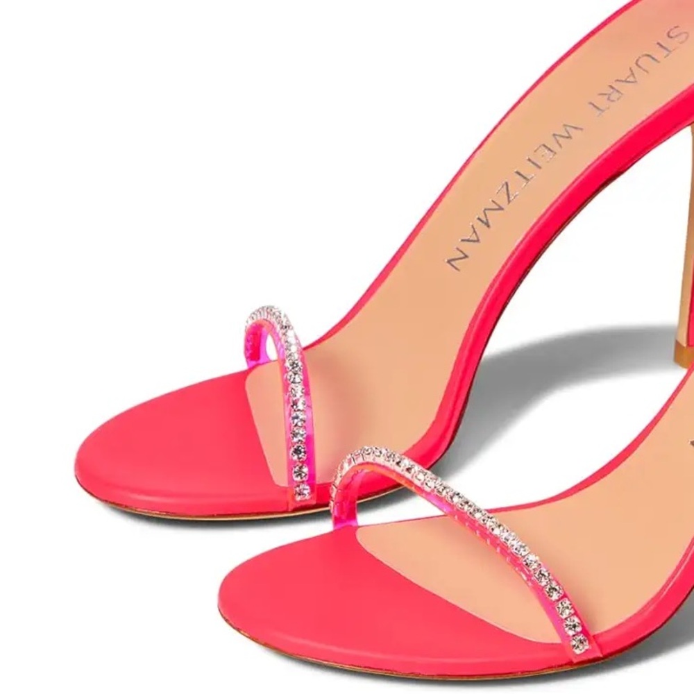 NWOT Stuart Weitzman hot pink rhinestone heels